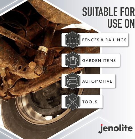 JENOLITE Rust Converter for Metal Trigger Spray| 500ml (16.9 fl oz) | Rust Converter & Inhibitor | Rust Remedy, Rust Reformer for Metal | Convert Rust to A Ready to Paint Surface in Kuwait