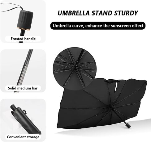 مظلة تظليل للزجاج الأمامي للسيارة، 2024 تصميم مفتوح مطور، كتل قابلة للطي للأشعة فوق البنفسجية بنسبة 99.9% وارتفاع، ملحقات داخلية للسيارات حماية من الشمس تناسب معظم ملحقات السيارات للسيارات in Kuwait