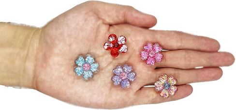 Bling Flower Shoe Charms，Colorful Sparkle Shoe Accessories Decoration for Clog Sandals，Resin material Pins for Bracelet Wristband，Women Men Boys Girls Party Favor Gifts in Saudi Arabia