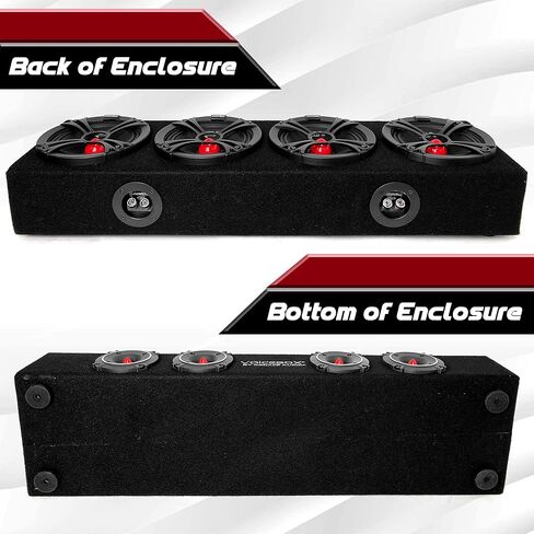 MENACE AUDIO VOICEBOX 4-6.5" Midrange Enclosure & 2000w 2-Channel Amplifier Package - RED in Saudi Arabia