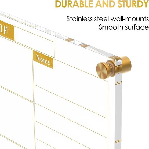 MaxGear Clear Weekly Dry Erase Calendar for Wall, 12'' x 16 ''Non-Magnetic Acrylic Dry Erase Board, Meal Plan & Grocery List White Board for Wall, Include 4 Markers, 1 Eraser and 1 Acrylic Pen Shelf in Saudi Arabia
