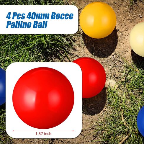 Deekin 4 Pcs 40mm Pallino for Bocce Ball Game Coloful Bocce Pallinos Pallino Ball Replacement for Bocce Ball Game Petanque Game, White Yellow Red and Blue in Saudi Arabia