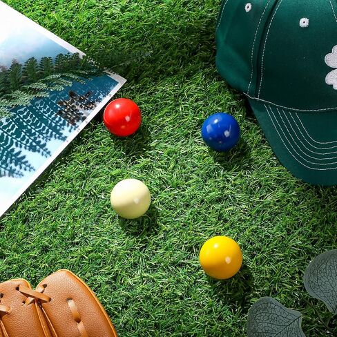 Deekin 4 Pcs 40mm Pallino for Bocce Ball Game Coloful Bocce Pallinos Pallino Ball Replacement for Bocce Ball Game Petanque Game, White Yellow Red and Blue in Saudi Arabia