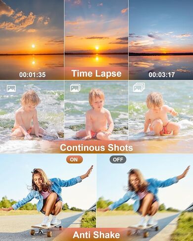 4K Digital Camera, Camkory AutoFocus Point and Shoot Digital Camera with 32GB Card, 16X Zoom, Flash Compact 48MP Cameras for Photogrpahy Small Travel Camera for Teens Adults Beginners, Black in Saudi Arabia