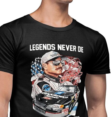تي شيرت للشباب Dale Number 3 Earnhardt تي شيرت برقبة دائرية وأكمام قصيرة تي شيرت، تي شيرت قطني للرجال M أسود in Saudi Arabia