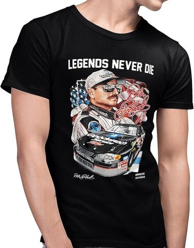 تي شيرت للشباب Dale Number 3 Earnhardt تي شيرت برقبة دائرية وأكمام قصيرة تي شيرت، تي شيرت قطني للرجال M أسود in Saudi Arabia