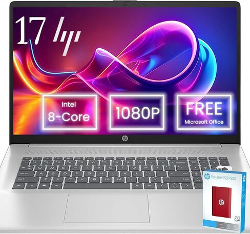 كمبيوتر محمول HP Everyday Essential (17.3 بوصة بدقة عالية كاملة وذاكرة وصول عشوائي سعتها 16 جيجابايت | سعة تخزين 1 تيرابايت) in Saudi Arabia