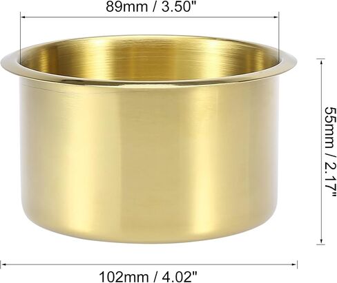 X AUTOHAUX 2pcs Stainless Steel Universal Cup Drink Holder Insert Replacement Gold Tone for Marine Boats RVs in Saudi Arabia