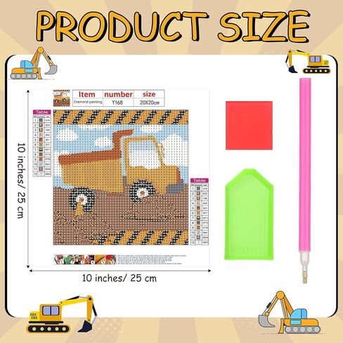 Gueevin 6 قطع DIY مجموعات الطلاء الماسي للطفل 7.8 بوصة الماس اللوحة صور 5D DIY الحرف الجدار الديكور ديكور الحضانة للمبتدئين الأطفال الفتيات الفتيان الهدايا (المركبات الهندسية) in Saudi Arabia
