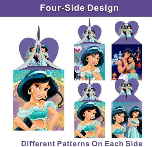 Humicide 12 قطعة حفلة الأميرة الياسمين لصالح علب الهدايا علب الحلوى لعلاء الدين تحت عنوان حفلة عيد ميلاد زينة لوازم in Kuwait