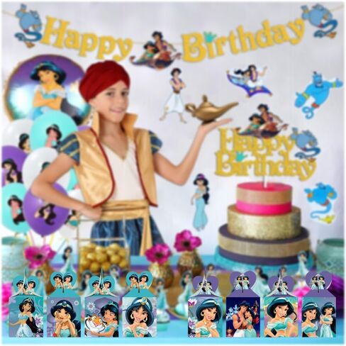 Humicide 12 قطعة حفلة الأميرة الياسمين لصالح علب الهدايا علب الحلوى لعلاء الدين تحت عنوان حفلة عيد ميلاد زينة لوازم in Kuwait