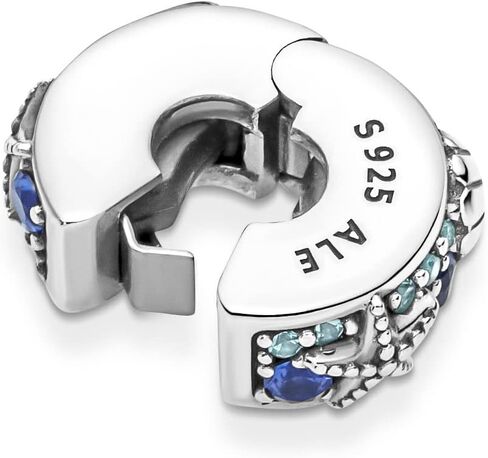 Pandora Tropical Starfish & Shell Clip Charm سوار Charm Moments الأساور - مجوهرات نسائية مذهلة - هدية للنساء - مصنوعة من الفضة الاسترليني والكريستال من صنع الإنسان، بدون صندوق هدايا in Saudi Arabia