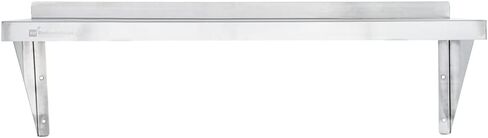 Restaurantware Kitchen Tek 12 × 36 بوصة رف مطعم 1 رف مقاوم للصدأ عالي التحمل - 212 رطل. سعة الحواف الناعمة من الفولاذ المقاوم للصدأ 430 رف تجاري سهل التنظيف يتضمن دعامتين للدعم in Saudi Arabia