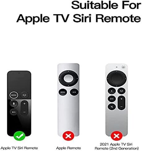 حافظة واقية من siduater لجهاز Apple TV 4K الجيل الخامس والجيل الرابع من جهاز التحكم عن بعد - حماية إضافية، غطاء سيليكون خفيف الوزن (مضاد للانزلاق) مقاوم للصدمات لجهاز Apple TV Siri Remote Controller، أخضر in Kuwait