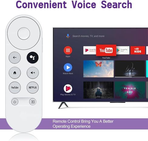 Voice Remote Replacement Control(Remote Only) Fit for Google Chromecast 4K Streaming Media Player Chromecast Remote Replacement for Google TV GA01919-US GA01920-US GA01923-US White in Saudi Arabia