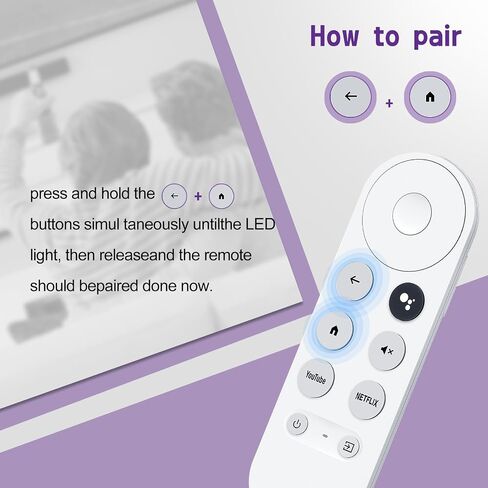 Voice Remote Replacement Control(Remote Only) Fit for Google Chromecast 4K Streaming Media Player Chromecast Remote Replacement for Google TV GA01919-US GA01920-US GA01923-US White in Saudi Arabia