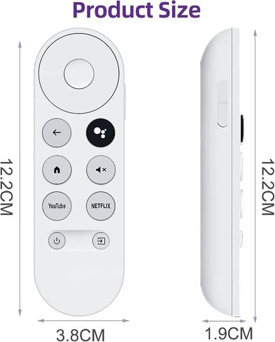 Voice Remote Replacement Control(Remote Only) Fit for Google Chromecast 4K Streaming Media Player Chromecast Remote Replacement for Google TV GA01919-US GA01920-US GA01923-US White in Saudi Arabia
