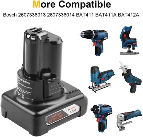 Fancy Buying 6Ah 12V BAT420 Battery Compatible with Bosch BAT420 BAT411 BAT411A BAT412A 2607336013 2607336014 Power Cordless Tools in Saudi Arabia