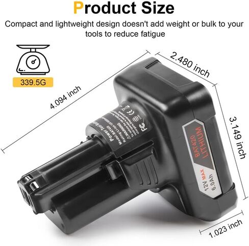 Fancy Buying 6Ah 12V BAT420 Battery Compatible with Bosch BAT420 BAT411 BAT411A BAT412A 2607336013 2607336014 Power Cordless Tools in Saudi Arabia