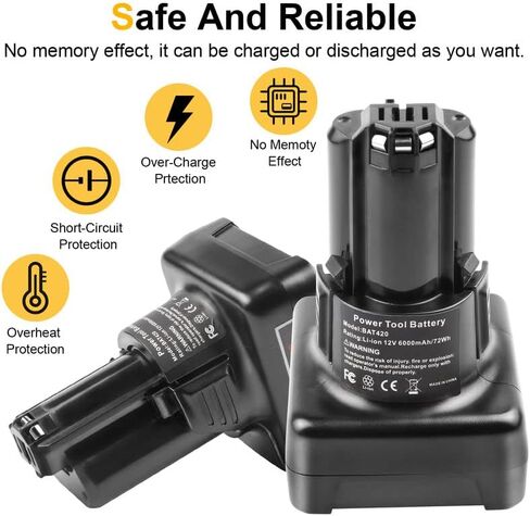 Fancy Buying 6Ah 12V BAT420 Battery Compatible with Bosch BAT420 BAT411 BAT411A BAT412A 2607336013 2607336014 Power Cordless Tools in Saudi Arabia