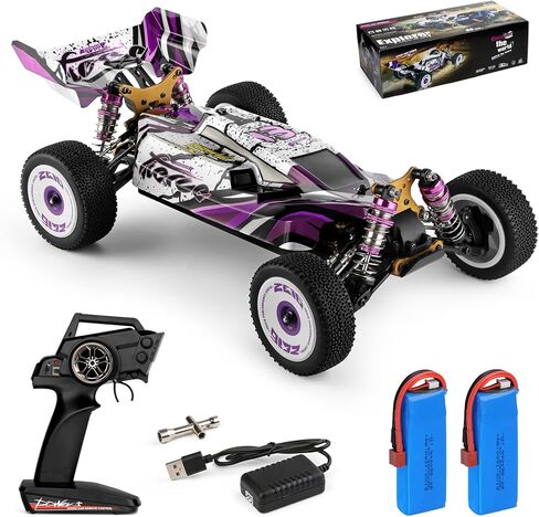 سيارة WLtoys 124019 RC، سيارة تحكم عن بعد بمقياس 1/12 2.4 جيجا هرتز، سيارة سباق عالية السرعة 4WD 60 كم/ساعة، سيارة الانجراف على الطرق الوعرة RTR مع هيكل من سبائك الألومنيوم، تروس من سبائك الزنك وبطاريتين in Kuwait