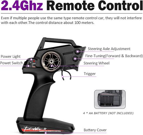 سيارة WLtoys 124019 RC، سيارة تحكم عن بعد بمقياس 1/12 2.4 جيجا هرتز، سيارة سباق عالية السرعة 4WD 60 كم/ساعة، سيارة الانجراف على الطرق الوعرة RTR مع هيكل من سبائك الألومنيوم، تروس من سبائك الزنك وبطاريتين in Kuwait