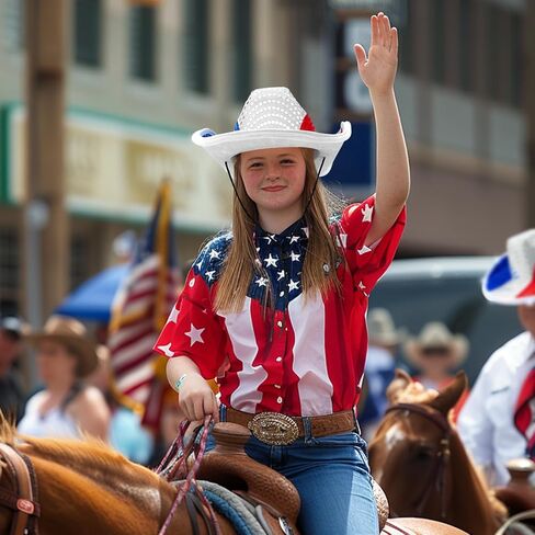 Camlinbo 4th of July قبعة رعاة البقر المضيئة LED العلم الأمريكي الوطني الأحمر الأبيض والأزرق النمط الغربي قابل للتعديل قبعة راعية البقر إكسسوارات الحفلات للنساء والرجال يوم الاستقلال التذكاري in Kuwait
