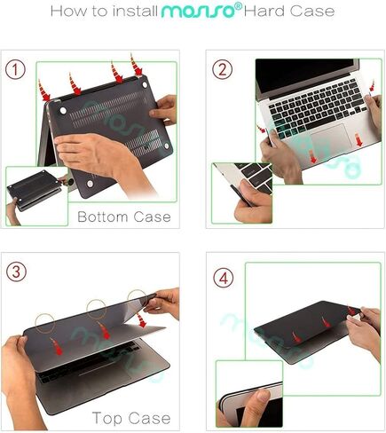 حافظة MOSISO متوافقة مع جهاز MacBook Air 13 بوصة (A1369 A1466، الإصدار الأقدم 2010-2017)، حافظة صلبة رخامية بلاستيكية بألوان مائية وغطاء لوحة مفاتيح وواقي شاشة وحقيبة، أزرق in Saudi Arabia