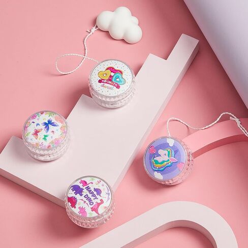 4 عبوات من Lewtemi Yo Yo للأطفال LED تضيء ألعاب الكرة المستجيبة للمبتدئين من YoYo Unicorn YoYo Pink YoYo Rainbow YoYo للأطفال والبنات الذين تتراوح أعمارهم بين 4-12 (طائرة) in Kuwait