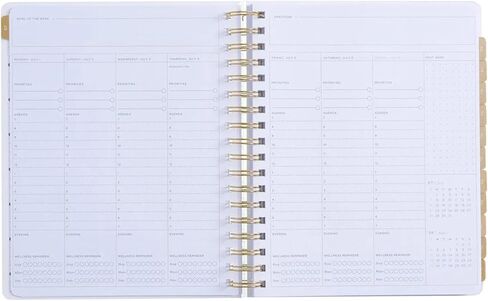 راسل+هازل 2024-2025 مخطط شهري، يوليو 2024 - يونيو 2025، اللوازم المكتبية، حلزوني ندى الأكريليك، غلاف حلزوني، 7.625 بوصة × 9.5 بوصة in Kuwait