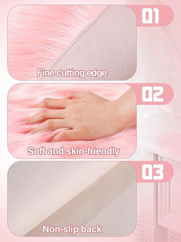 قطعتان من سجاد خزانة المدرسة، زينة خزانة صغيرة مقاس 30.48 سم × 30.48 سم للفتيات، سجادة ناعمة منفوشة مع ظهر مانع للانزلاق لتزيين خزانة المدرسة المتوسطة، تصوير جمالي للأظافر (وردي، أبيض) in Kuwait