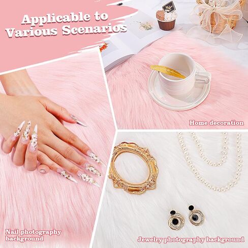 قطعتان من سجاد خزانة المدرسة، زينة خزانة صغيرة مقاس 30.48 سم × 30.48 سم للفتيات، سجادة ناعمة منفوشة مع ظهر مانع للانزلاق لتزيين خزانة المدرسة المتوسطة، تصوير جمالي للأظافر (وردي، أبيض) in Kuwait