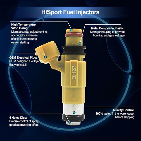 HiSport Fuel Injector CDH275 4 PCS Compatible with Yamaha Outboard F150 HP 63P1376100 in Saudi Arabia