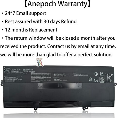 استبدال بطارية الكمبيوتر المحمول C31N1824 لجهاز Asus Chromebook Flip C434 C434T C434TA C434TA-AI0041 C434TA-AI0045 C434TA-AI0095 DS384T DSM4T DS588T E10013 Series C31PNC1 11.55V 48Wh 4160mAh in Saudi Arabia