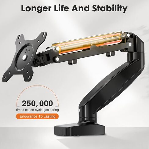 OLIXIS Single Monitor Mount for Ultra Wide 15 to 27 Inch Screen, Fully Adjustable Gas Spring Monitor Arm Desk Stand with Clamp and Grommet Base, Fits 4.4 to 15.4 LBS Vesa 75 100 in Saudi Arabia