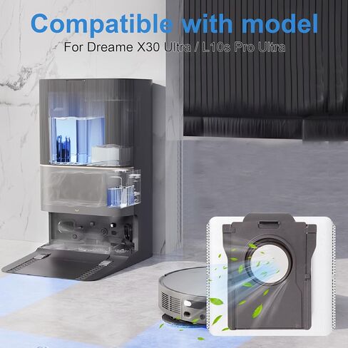 أكياس الغبار البديلة لملحقات قطع غيار المكنسة الكهربائية Dreame X40 Ultra Complete / L10s Pro Ultra Heat / X30 Ultra Robot، سعة كبيرة 3 لتر، توفر لك مشكلة التنظيف (8 قطع) in Kuwait