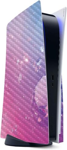 MightySkins Carbon Fiber Gaming Skin for PS5 / Playstation 5 Digital Edition - Pink Diamond | Durable Textured Carbon Fiber Finish | Easy to Apply and Change Styles | Made in The USA in Saudi Arabia