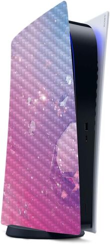 MightySkins Carbon Fiber Gaming Skin for PS5 / Playstation 5 Digital Edition - Pink Diamond | Durable Textured Carbon Fiber Finish | Easy to Apply and Change Styles | Made in The USA in Saudi Arabia
