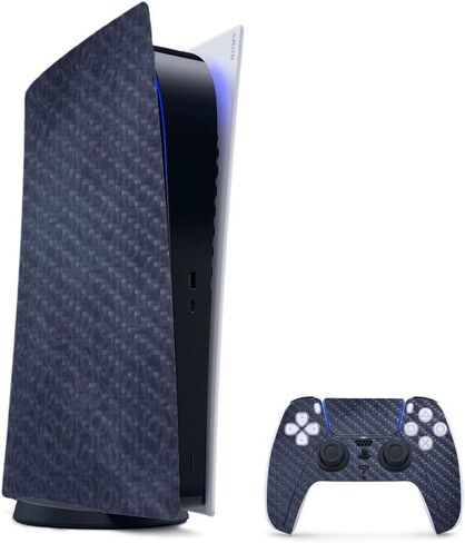 غلاف الألعاب MightySkins من ألياف الكربون لجهاز PS5 / Playstation 5 حزمة الإصدار الرقمي - البخاخة الأرجوانية | لمسة نهائية متينة من ألياف الكربون | سهل التطبيق | صنع في الولايات المتحدة الأمريكية in Kuwait