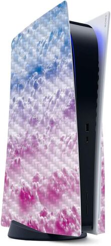 MightySkins Carbon Fiber Skin Compatible with PS5 / Playstation 5 Digital Edition - Candy Clouds | Protective, Durable Textured Carbon Fiber Finish | Easy to Apply and Change Styles | Made in The USA in Saudi Arabia