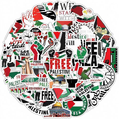 100 Pcs Palestine Stickers,Free Palestine Stickers for Cars,Waterproof Vinyl Decal,Laptop Phones Scrapbooks Bike Helmet Motorcycle Stickers for Adults & Teens in Saudi Arabia