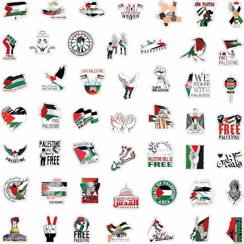 100 Pcs Palestine Stickers,Free Palestine Stickers for Cars,Waterproof Vinyl Decal,Laptop Phones Scrapbooks Bike Helmet Motorcycle Stickers for Adults & Teens in Saudi Arabia