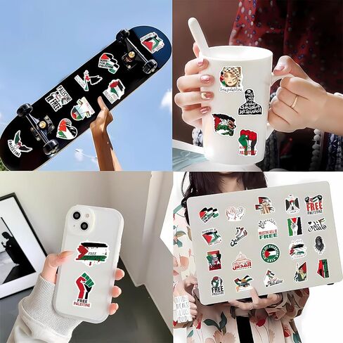 100 Pcs Palestine Stickers,Free Palestine Stickers for Cars,Waterproof Vinyl Decal,Laptop Phones Scrapbooks Bike Helmet Motorcycle Stickers for Adults & Teens in Saudi Arabia