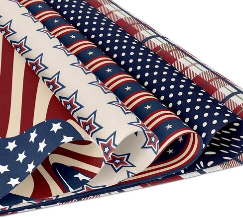 24 Sheets Independence Day Pattern Paper, 12" x 12" Patterned Cardstock Paper Scrapbooking Supplies Paper Vintage Decorative Craft Paper for DIY Card Making Photo Album Junk Journal Decor in Kuwait