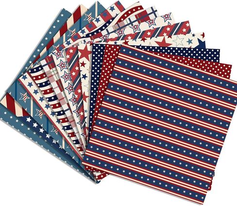 24 Sheets Independence Day Pattern Paper, 12" x 12" Patterned Cardstock Paper Scrapbooking Supplies Paper Vintage Decorative Craft Paper for DIY Card Making Photo Album Junk Journal Decor in Kuwait