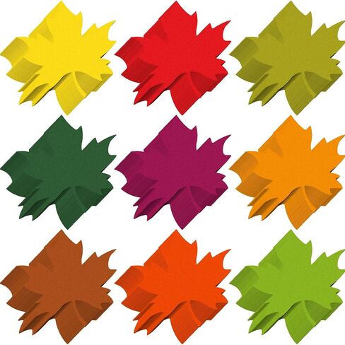 Kisston 360 Pcs Fall Leaf Cutouts Paper 3.9 Inch Leaf Cutouts for Bulletin Board Autumn Colored Maple Leaves Shaped Die Cuts for Thanksgiving DIY Craft Projects Classroom Decor(Maple Leaf) in Saudi Arabia