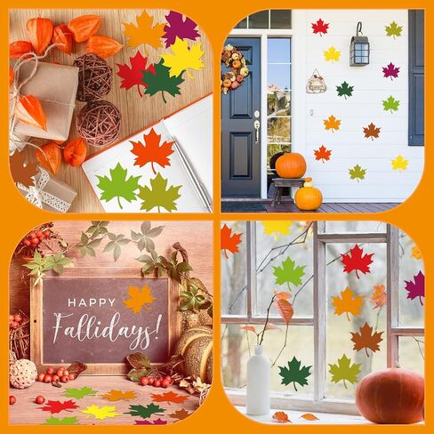 Kisston 360 Pcs Fall Leaf Cutouts Paper 3.9 Inch Leaf Cutouts for Bulletin Board Autumn Colored Maple Leaves Shaped Die Cuts for Thanksgiving DIY Craft Projects Classroom Decor(Maple Leaf) in Saudi Arabia