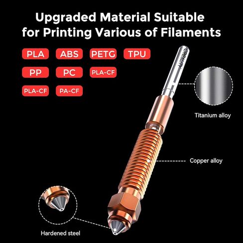 مجموعة أدوات التسخين السيراميكية Ender 3 V3 الرسمية من Creality، مجموعة أدوات التسخين السيراميكية Ender 3 V3، نهاية ساخنة لمقاومة درجات الحرارة العالية 300 درجة مئوية، استبدال Hotend الموصلية الحرارية المعدنية بالكامل in Kuwait