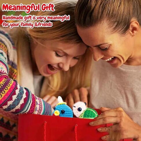 YUBOJIA 4Pcs Crochet Kit for Beginners, 2024 DIY Craft for Adults and Kids, Great Gift for Crochet Lovers, Crochet Animal Kits with Step by Step Videos,Yarn,Crochet Hook,Birthday Gift, Holiday Gift in Saudi Arabia