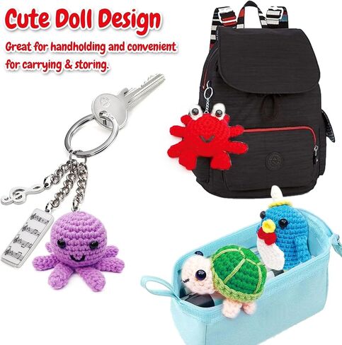 YUBOJIA 4Pcs Crochet Kit for Beginners, 2024 DIY Craft for Adults and Kids, Great Gift for Crochet Lovers, Crochet Animal Kits with Step by Step Videos,Yarn,Crochet Hook,Birthday Gift, Holiday Gift in Saudi Arabia